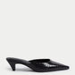 Croc Kitten Heel Mules