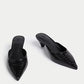 Croc Kitten Heel Mules